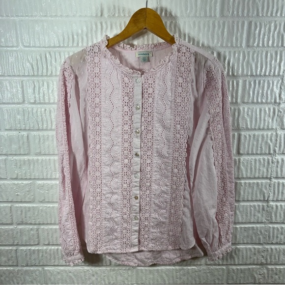 Sundance Mirabelle Eyelet Top Pink PXS - Picture 2 of 5